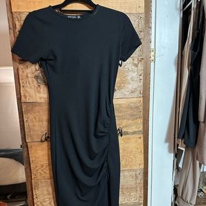 Nasty gal form fitting ruched ankle length dress  medium